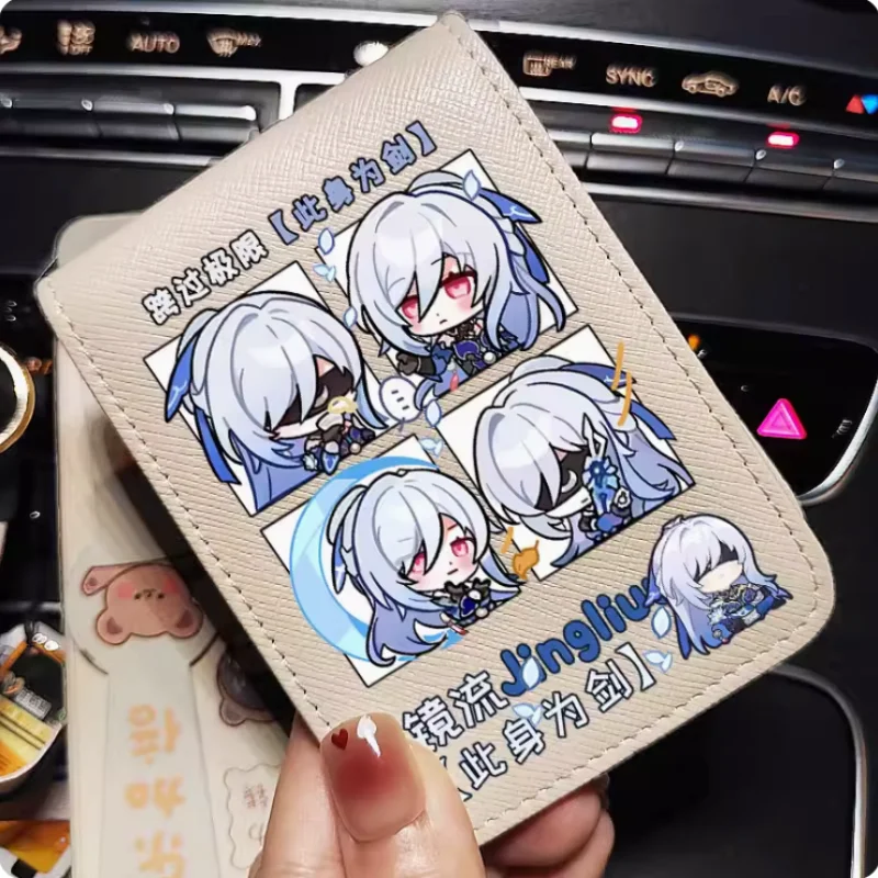 Anime Honkai: Star Rail Jingliu  Cartoon Fashion Wallets PU Purse Card Holder Money Bag Gift B434 Cosplay