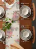 Bunny Eggs Flower Tulip Easter Linen Table Runners Dresser Scarf Table Decor Washable Kitchen Dining Coffee Table Runners Decor 3