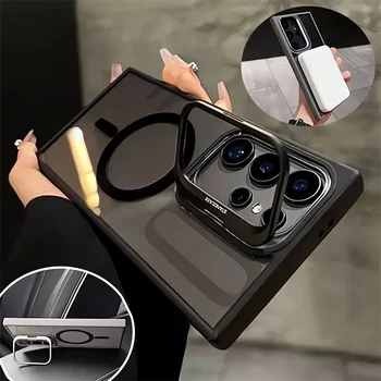 For Magsafe Hidden Holder Clear Case For Samsung Galaxy S26 S25 S24 Ultra Plus S23 FE Shockproof Magnetic Wirelesss Charge Cover 1