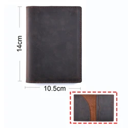 Vintage Cowhide RFID - Blocking Travel Passport Wallet with Card Slots - Genuine Leather (Coffee)