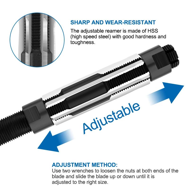 XCAN nastavitelný ruka výstružník stroj řezací nástroje 6 7 8 9 10 11 12 13 15 17 19 21 23 26 29 30mm ruka tools 