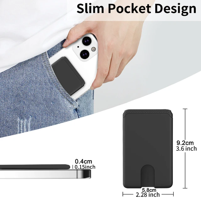 Mobile Phone Card Holder Stick on Anti Falling Credit Cardholder Easy Push 3M Adhesive Soft Silicone Phone Wallet Compatible 4