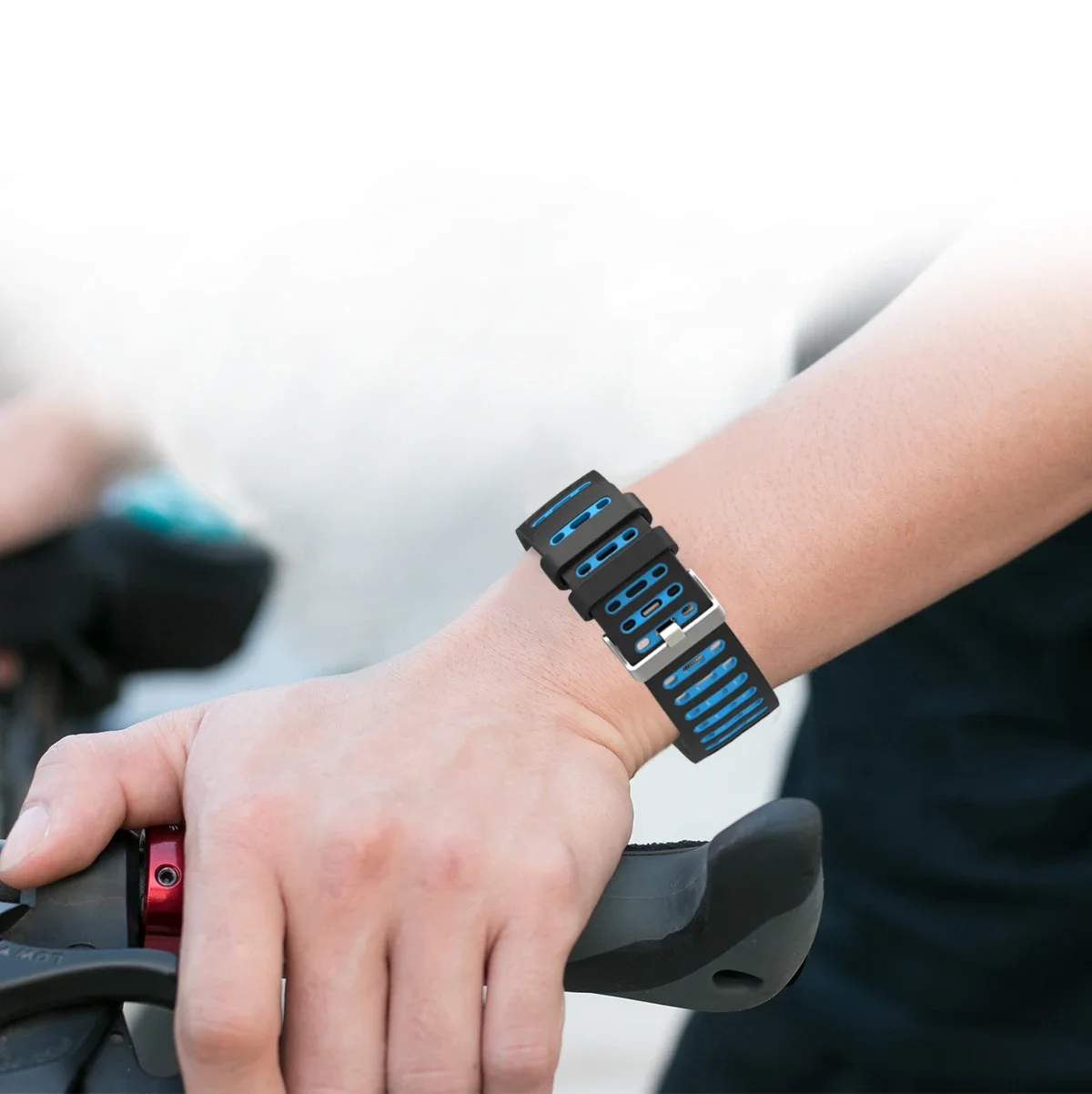 Breathable Comfort Silicone Strap Bracelet, 22mm Band