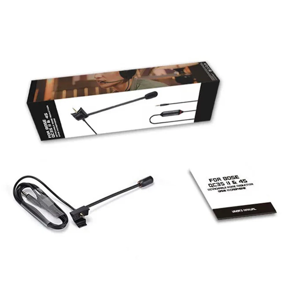 교체용 게임 마이크, 분리형 게이밍 붐 마이크, 노이즈 캔슬링 케이블, QC35, QC45 용, 3.5mm 플러그