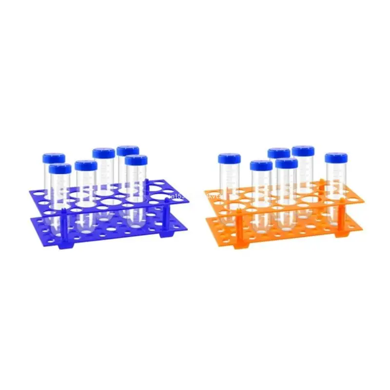 25Pcs 50ml Graduated Plastic Centrifuge Tubes with Screw Caps and Tubes Rack