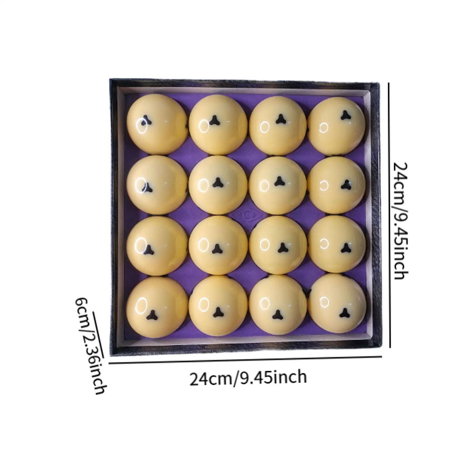 16 Pieces Billiards Cue Balls 2-1/4" Billiards Equipment Practice Training with Triangle Dots for Casual Enthusiasts Hall