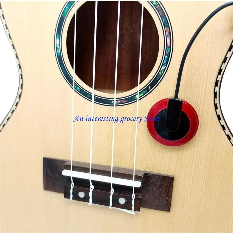 652D Piezo-Kontakt-Mikrofon-Tonabnehmer für Akustikgitarre, Ukulele, 6,35-mm-Buchsen, Loch für Akustikgitarre – Detail 8