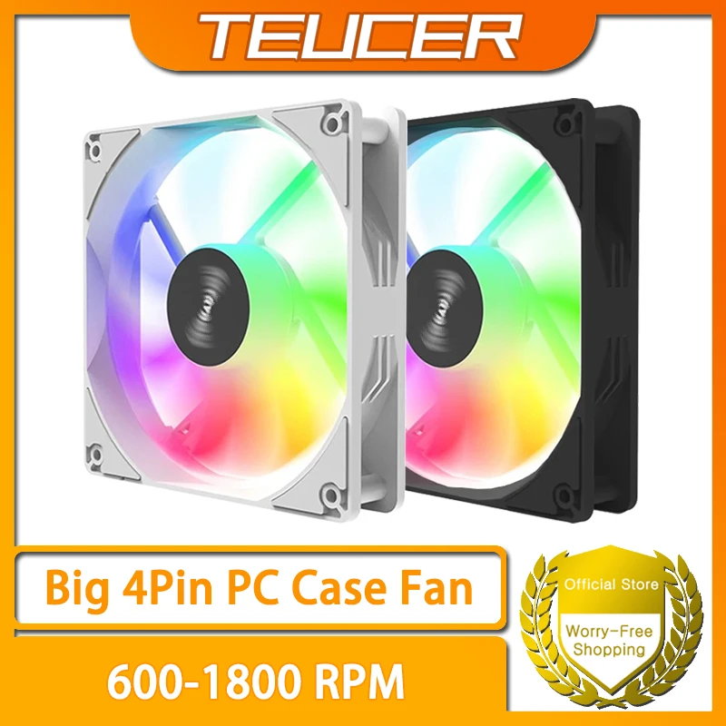 TEUCER-PC-case-fan-120mm-12V-RGB-color-light-effect-desktop-computer ...