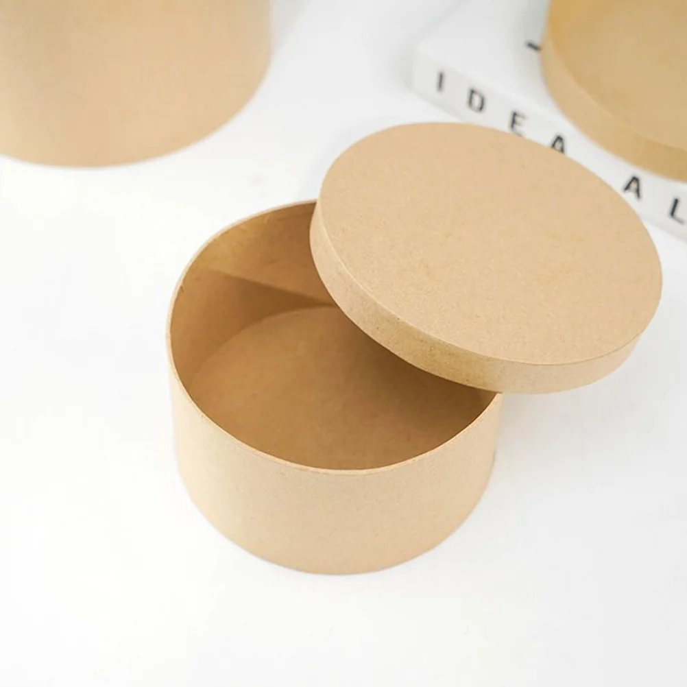 

Gift Box With Lid Round Shaped Box Jewelry Storage Box Chocolate Flowers Packing Box Kraft Paper Gift Box Packaging Carrier