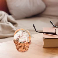 12pcs Mini Woven Basket Flower Storage Basket Dollhouse Flower Basket Small Easter Candy Gift Container Party Favor Decor Box 3