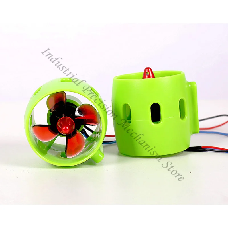 

12-24V Brushless Motor Underwater Thruster ，4-Blades Propeller Ship Model Thruster RC Bait Boat Parts
