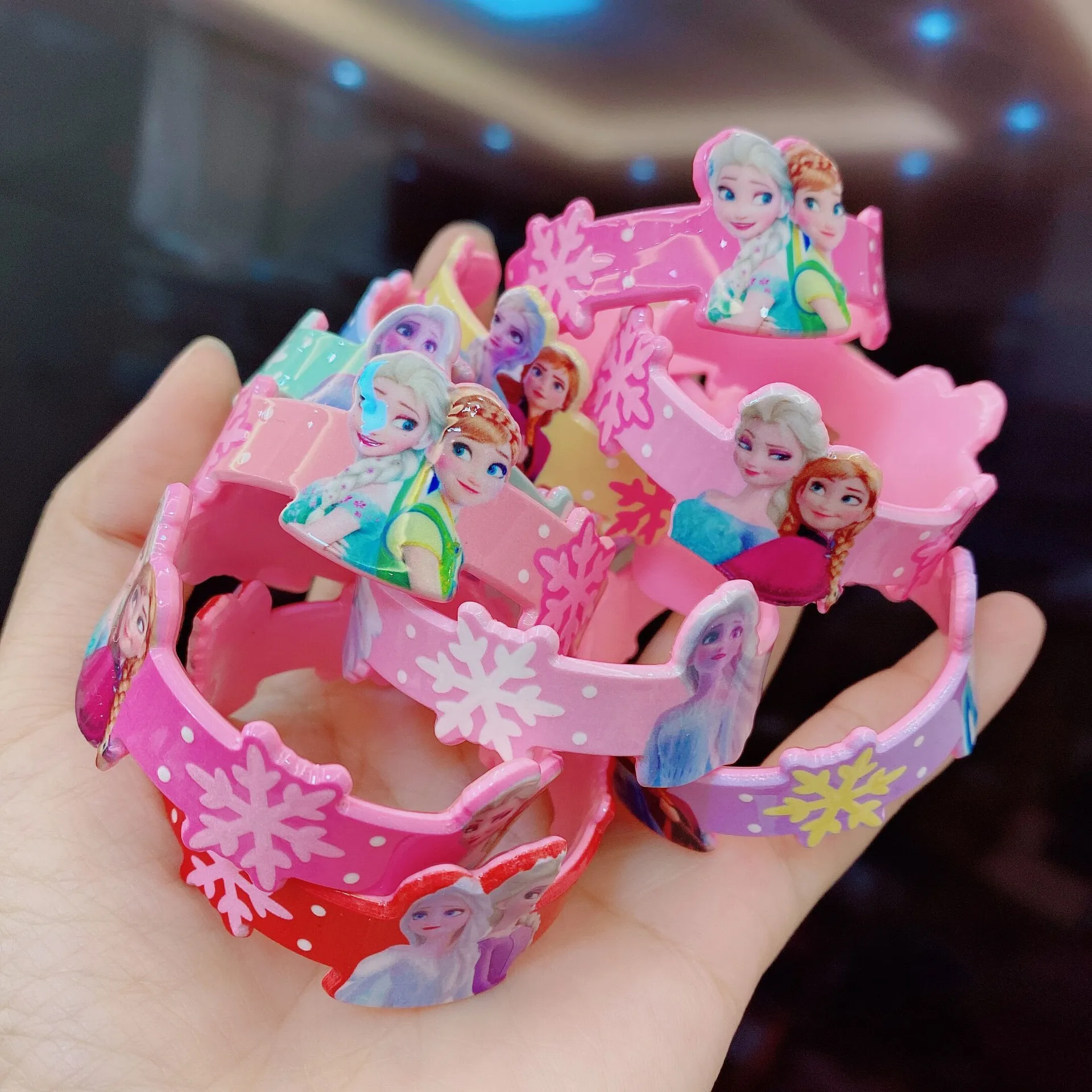 Frozen Children Wristband Bracelet Decoration Cartoon Anime Figure Princess Accessories Girl Cute Bracelet Baby Acrylic Toy Gift