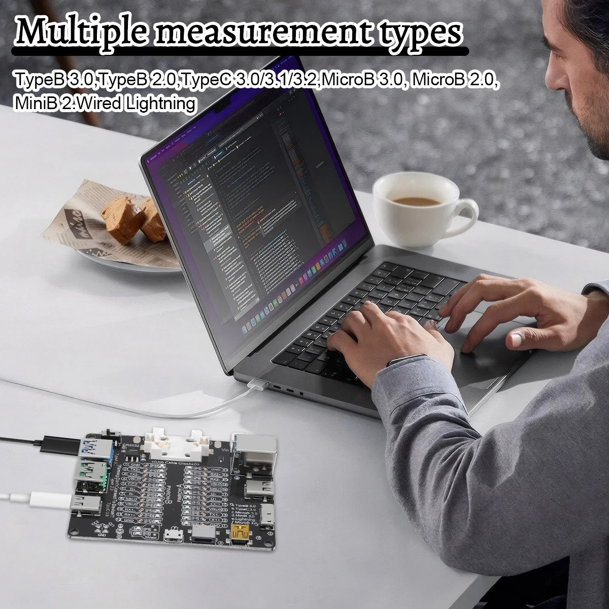 Type-C Micro-B Type-B Data Cable Detection Board USB Cable Tester Short Circuit On-Off Switching For iOS Android Test Board Tool