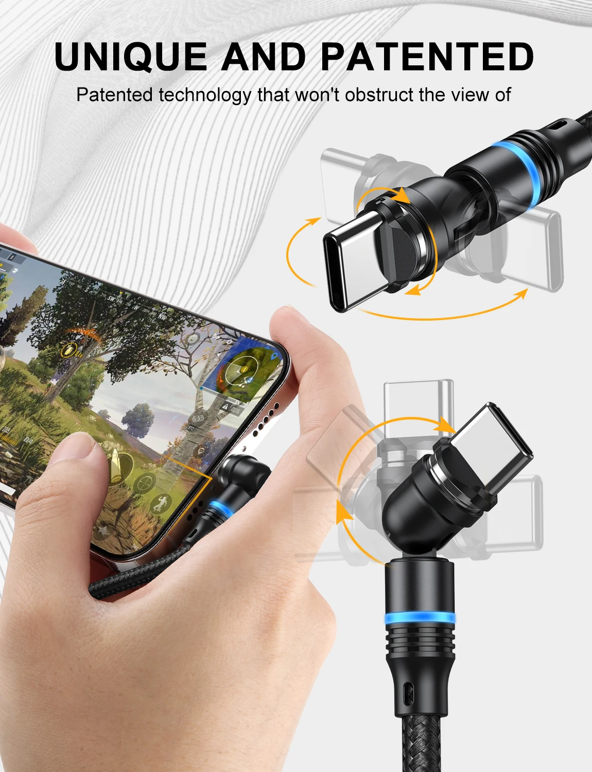 Aufu 4pc 540 Rotate Magnetic Usb Type C Cable For Iphone 14 Xiaomi Fast Charger Micro Usb Type C Magnet Charging Cable Data Wire, Alina Gadgets