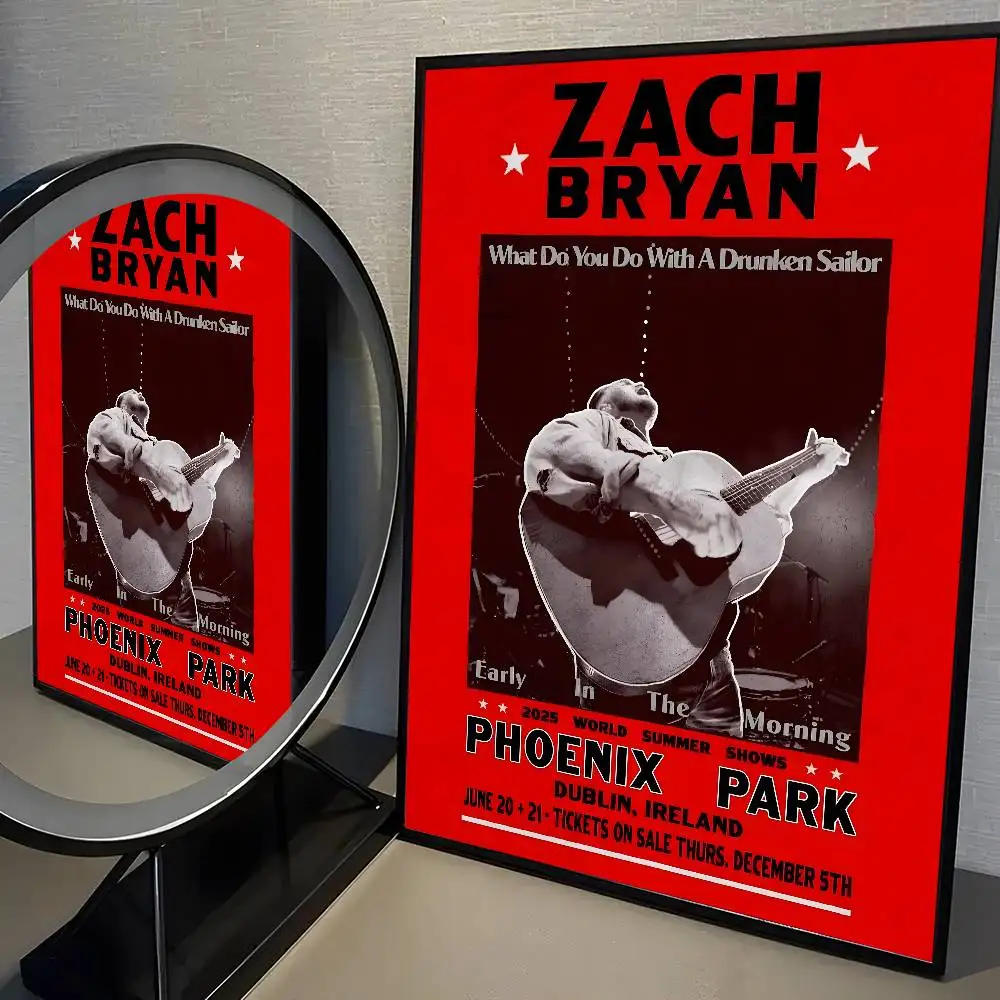 Popular Singer Z-Zach Bryan Poster High Quality Dorm Living Room Aesthetic Wall Decoration Painting Stickers Gift