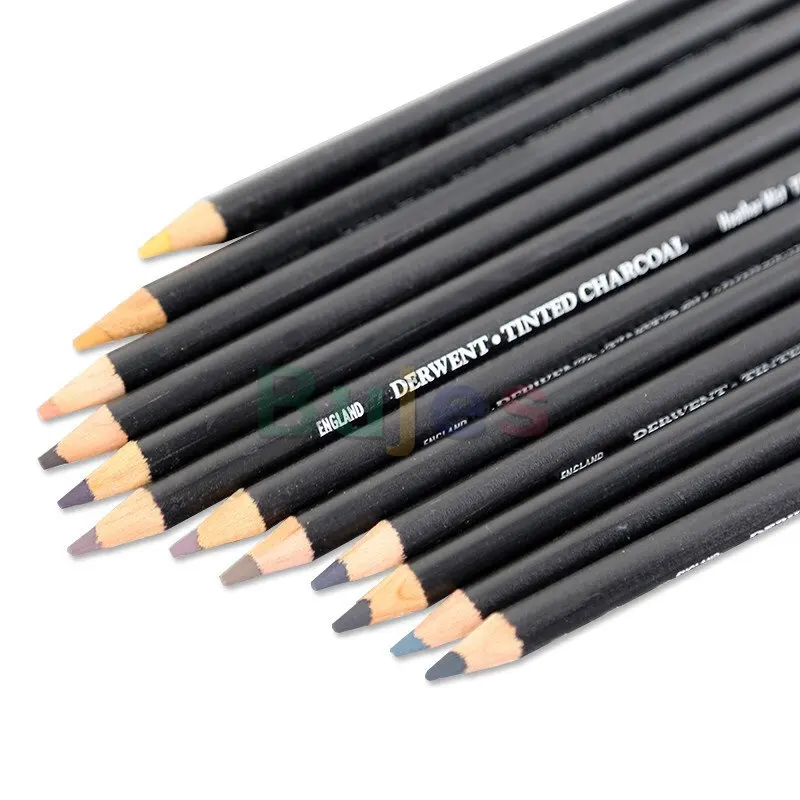 Derwent Tinted Charcoal 24 Pencil Tin Set