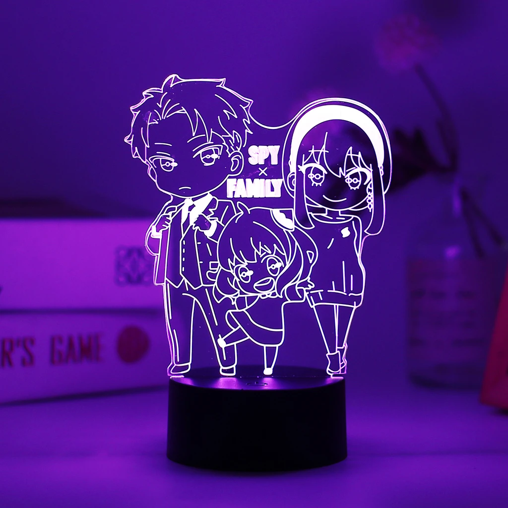 

Аниме Манга Ночная ежедневник шпион X Семья 3d Светодиодная лампа Anya Yor Loid подделка для детей Декор для дома Иллюзия Рождественский подарок