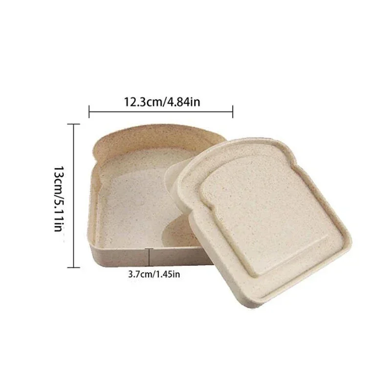1/4PCS Sandwich Containers Lunch Box Toast Storage Box With Lid Eco-Friendly Lunch Food Container Microwavable Picnic Student