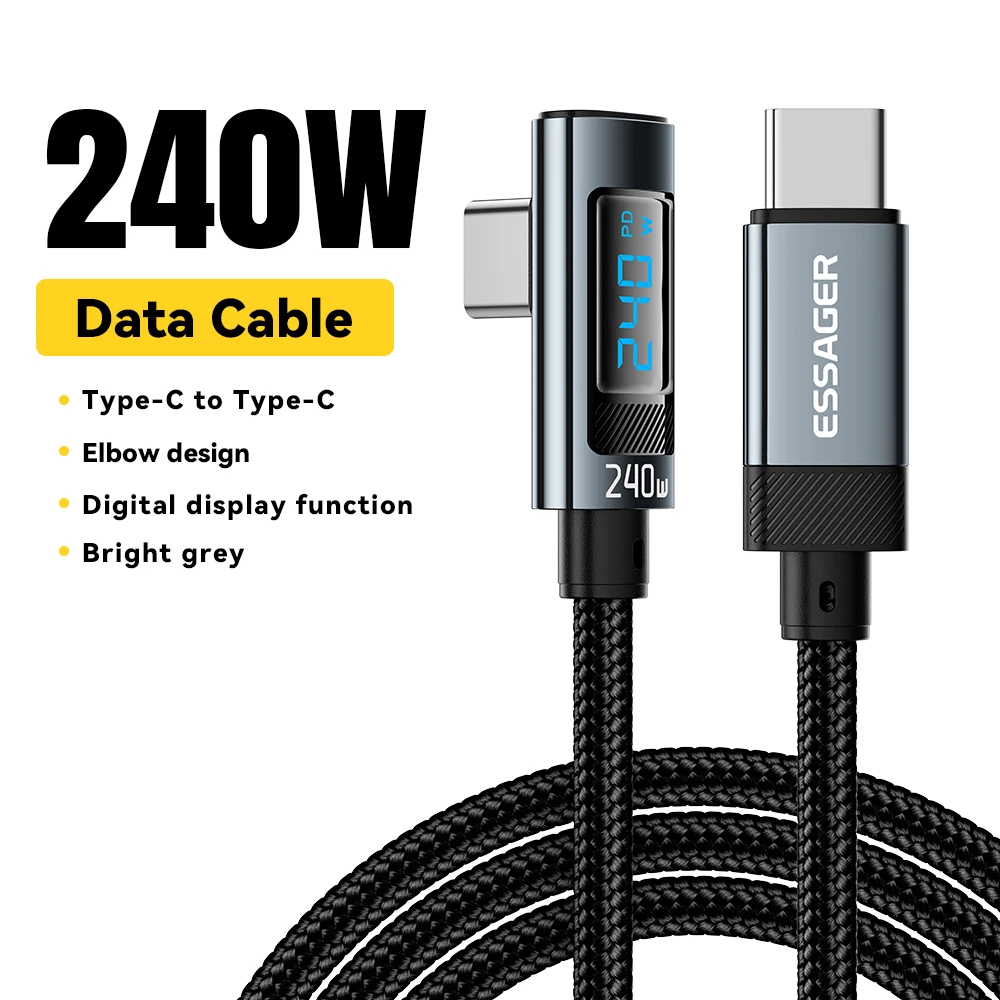 ตัวเลือกสินค้า สายชาร์จ USB Type-C PD ชาร์จเร็ว หัวงอ 90 องศา สำหรับอุปกรณ์หลายยี่ห้อ