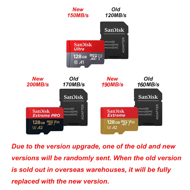 Sandisk Ʈ ũ SD ޸ ī, ޴ SD, TF ÷ ī, 128 GB, 32GB, 64GB, 256GB, 400GB, 512GB, 1TB, 128 GB