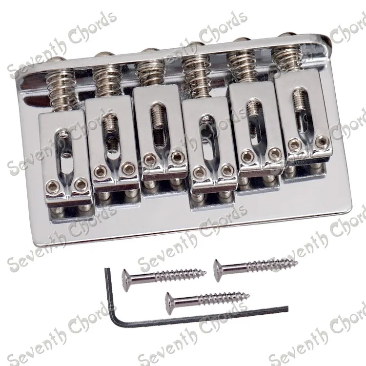 

A Set Top Load 6 String Flat Saddle Bridge for Electric Guitar Replacement parts with 3 Mounting screw - length 70MM
