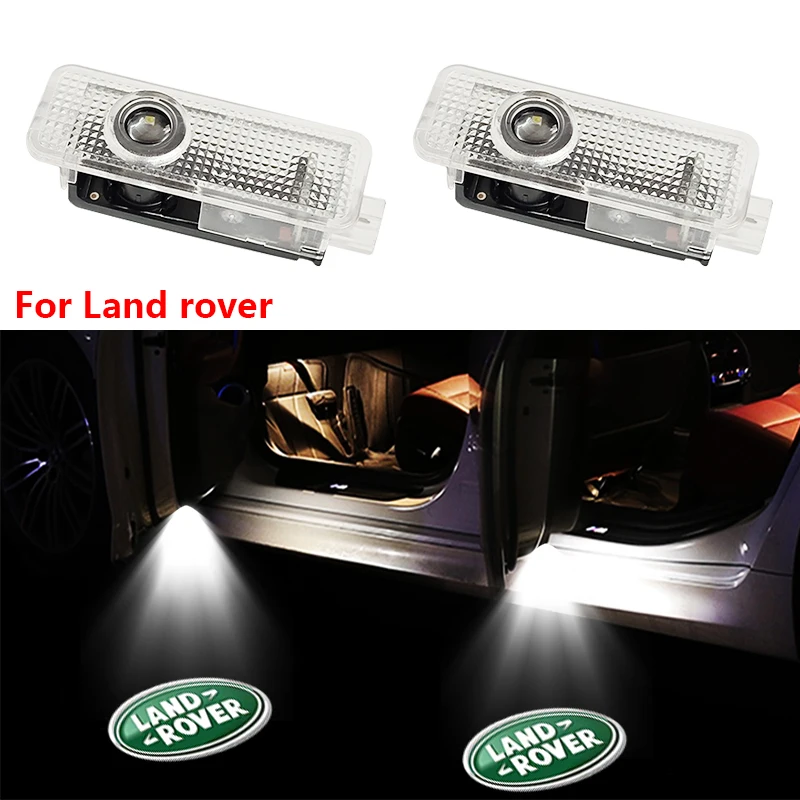 랜드로버 레인지로버 디스커버리 프리랜더 이보크 SVR 2003-2023용 플러그 앤 플레이 LED 자동차 도어 웰컴 로고 프로젝터 라이트 2개