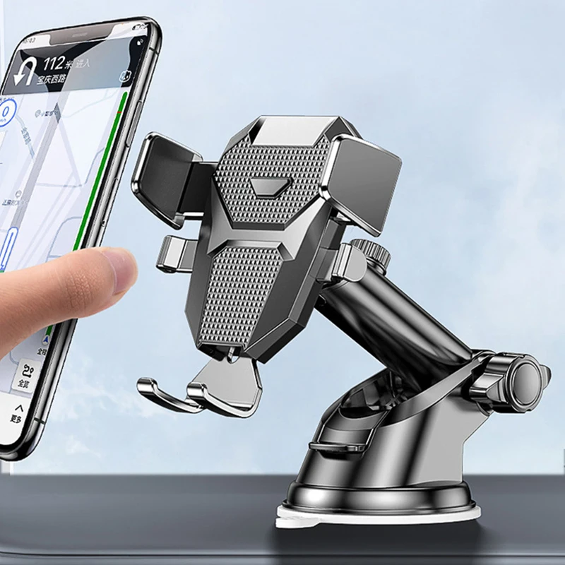 Car Phone Holder Car Phone Holder 360 Retractable Rotary Adjustment Universal Phone Bracket Fixed Shockproof Mobile Stand Big Support