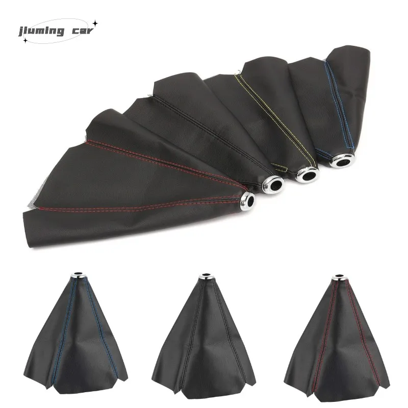 16MMBlackPULeatherCarGearLeverDustCoverUniversalManualShift