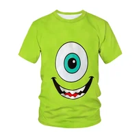 2024 Summer Disney Monsters Inc 3D Printed Men's T-shirt Children Casual Short Sleeve T-shirts Funny Kids Tees Tops 1