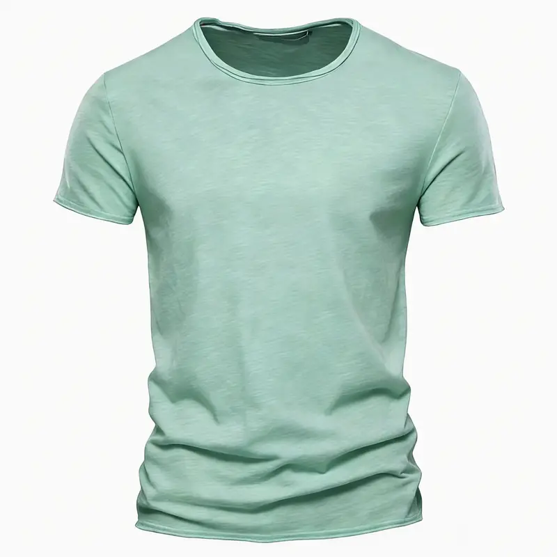 100% Cotton Men T-shirt Casual Soft Fitness Summer Thin T-shirts Men's Home Clothes O-Neck Short Sleeve Soild T Shirt for Men - Image 9