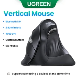 UGREEN Ergonomic Wireless Vertical Mouse with Silent Click and Adjustable DPI (Vertical Mouse)