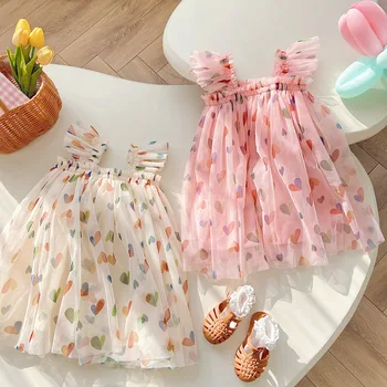 Girls Heart Print Sundress 1