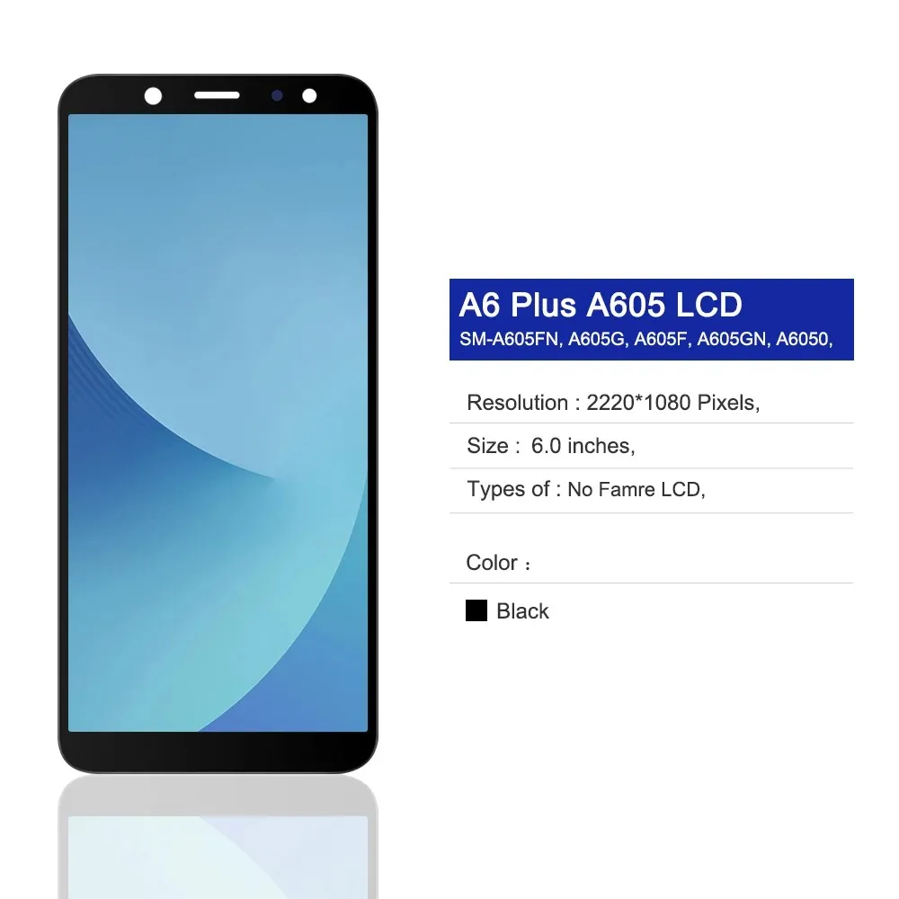 ЖК-дисплей с сенсорным экраном и дигитайзером в сборе для Samsung Galaxy A6 Plus 2018 A605 A605F A605FN A605G