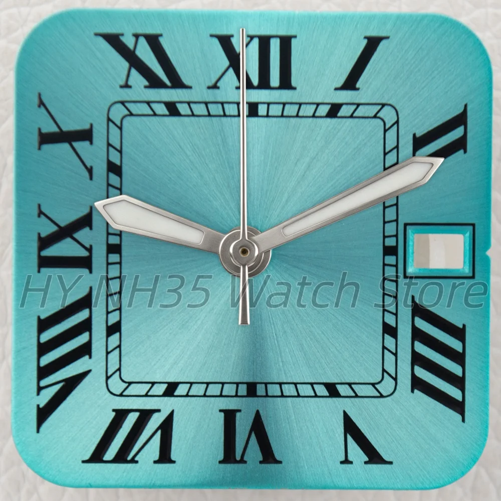 Elegant Stainless Steel Watch Case with Bracelet, 38mm Square Design, Waterproof for NH3x Movements, 27mm Dial Mod Parts