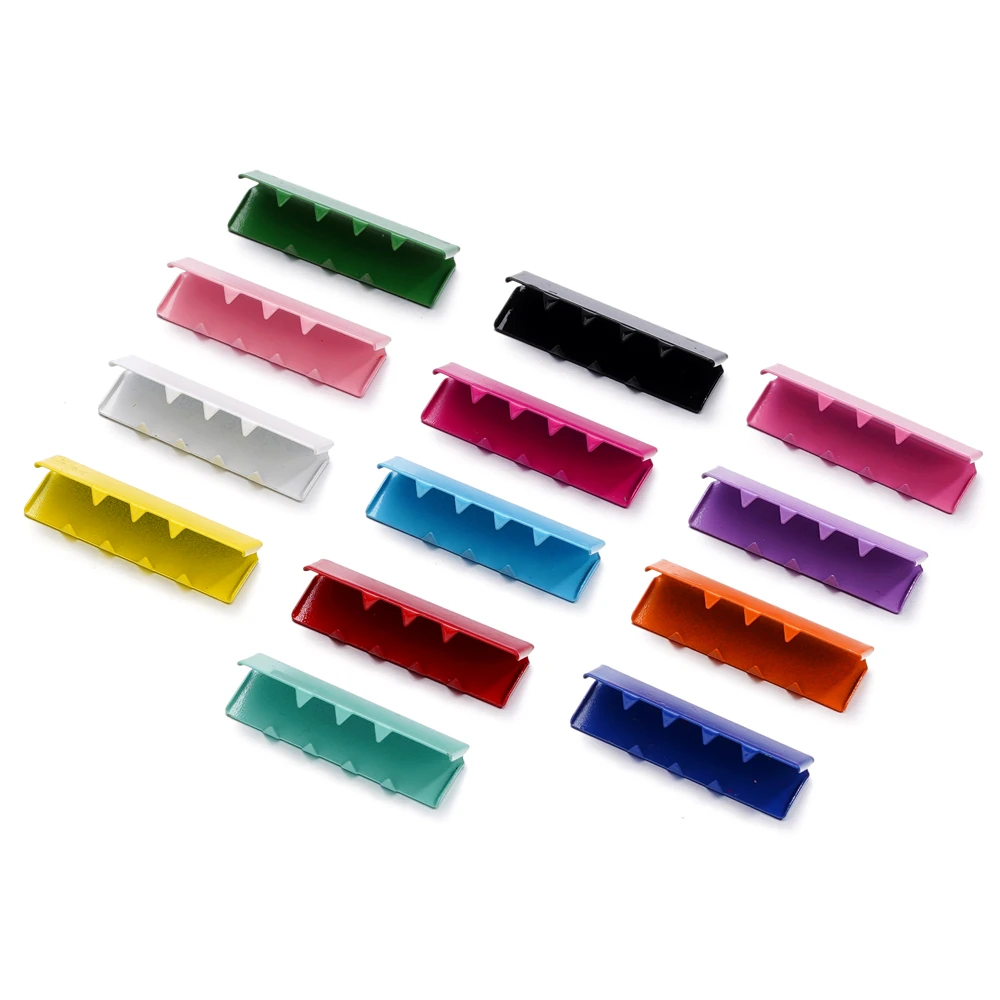10 Stück bunte Quetschperlen, Cove-Verschlüsse, Kordel-Endkappen, Schnur, Band, Leder-Clip, Foldover-Anschlüsse für DIY-Schmuckzubehör