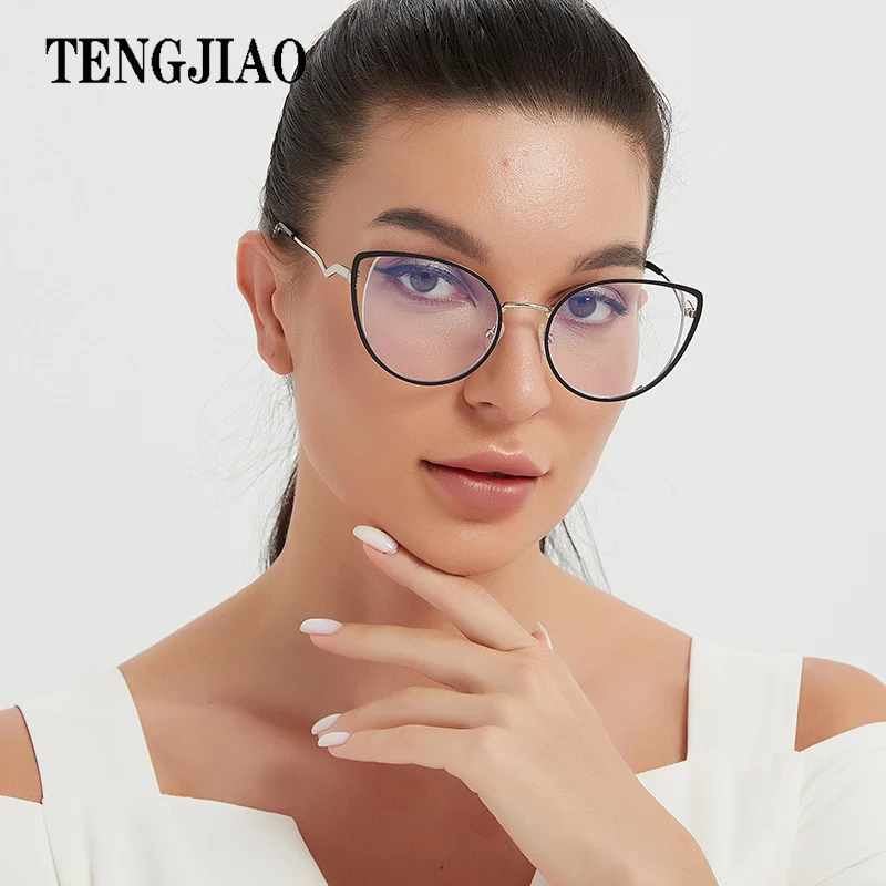 Optical Glasses Frame Cat Eyes Blue Light Cat Eye Glasses Frame Clear Lens Women Blue Light