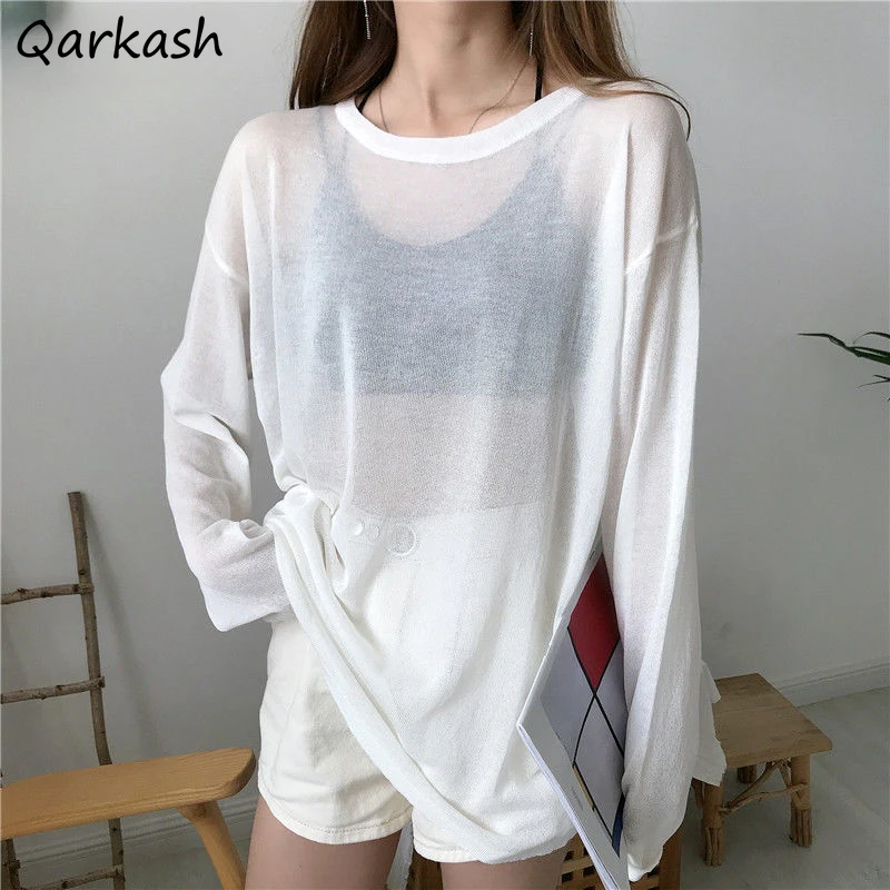 

Белая женская Свободная футболка для отдыха в Корейском стиле летняя Солнцезащитная Повседневная простая универсальная ленивая Мода бойфренд пикантные девушки шик Ins