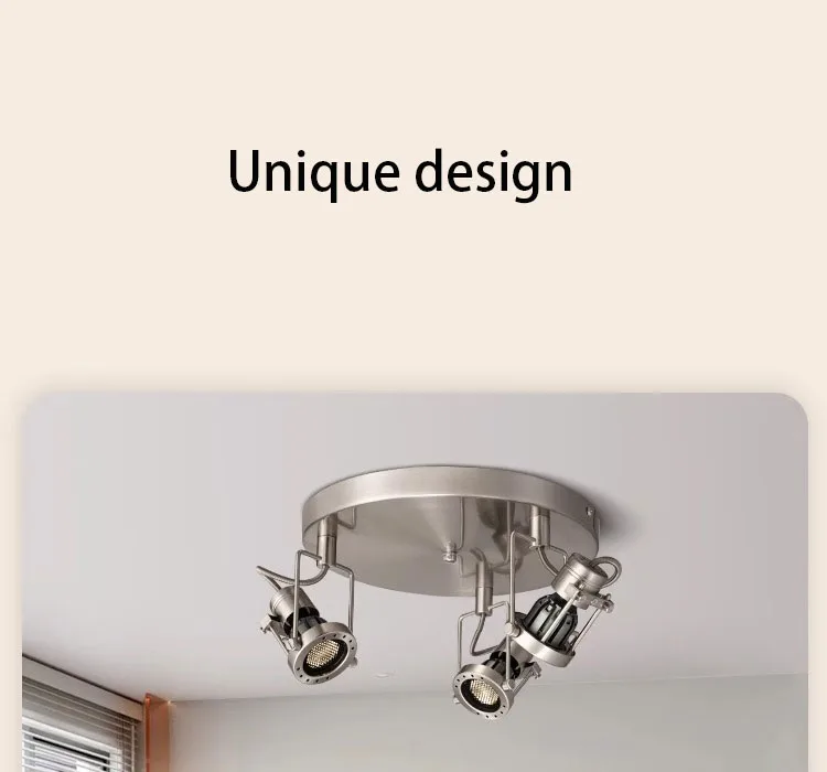 Led Spotlights Surface Mounted Spot Light Medieval Industrial Style Ceiling Lamp 2 3 Heads Adjustable Angle Painting Lighting