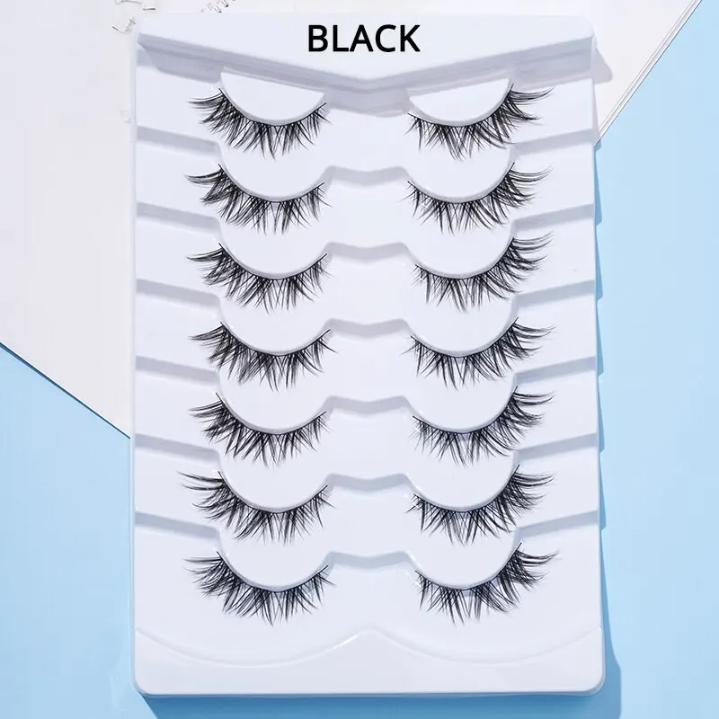 Brown Lashes Anime Eyelashes Natural Look Wispy Fake Eyelashes Manga C –  BABACLICK