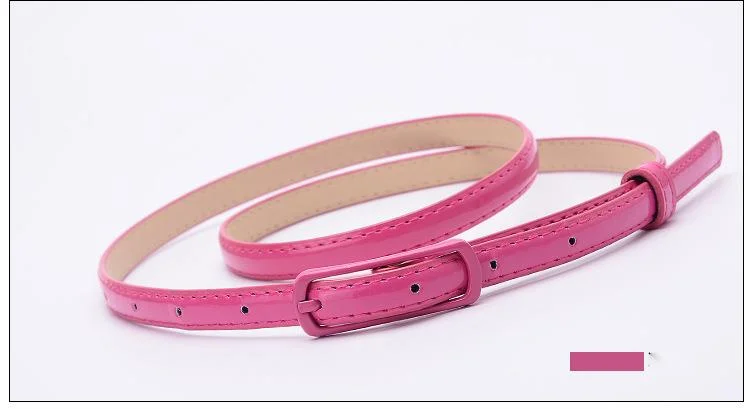 Thin Belt For Women Patent Leather Candy Colour Fashion Design_voghion.com