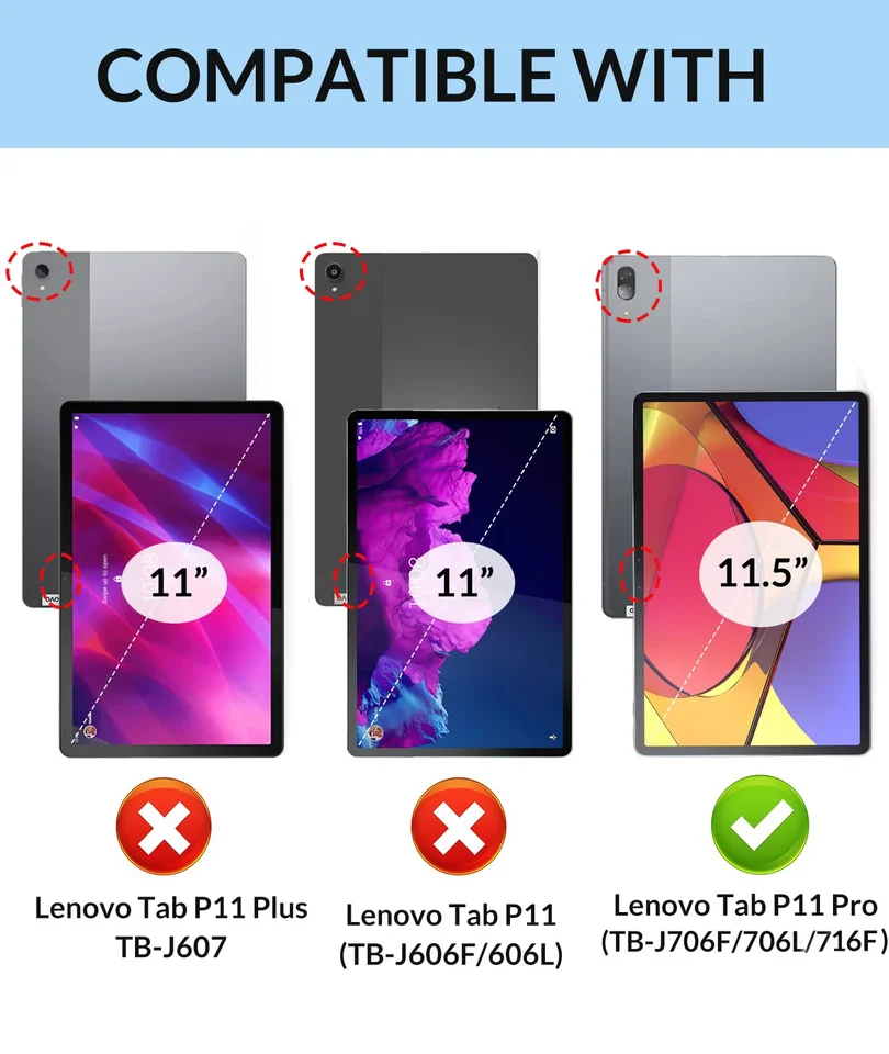 2-Pack Tempered Glass Screen Protector For Lenovo Tab P11 / P11 Plus 11 Inch
