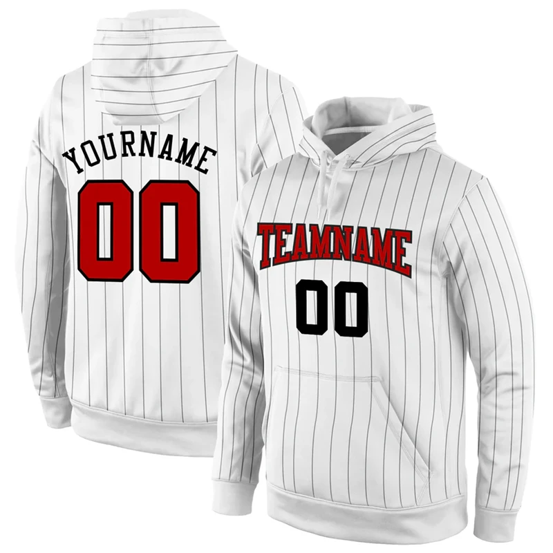 Custom Name Number Pinstripe Hoodies Fashion Simple Mens 3D Printed Hooded Sweatshirt Loose Team Uniforms Tracksuit DIY Pullover 5