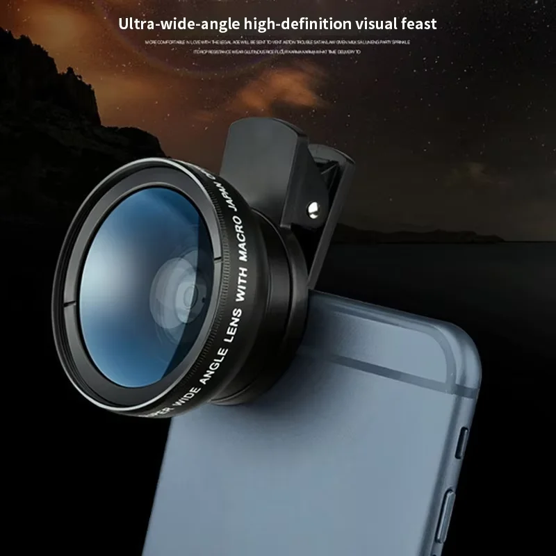 Universal 2-in-1 Lens Holder 37MM 0.45X 49UV iPhone Android