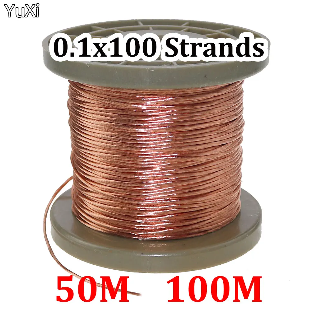 Yuxi-fio de Cobre Esmaltado Encalhado Fio Multi-strand Litz 01×100 Fios 50m 100m
