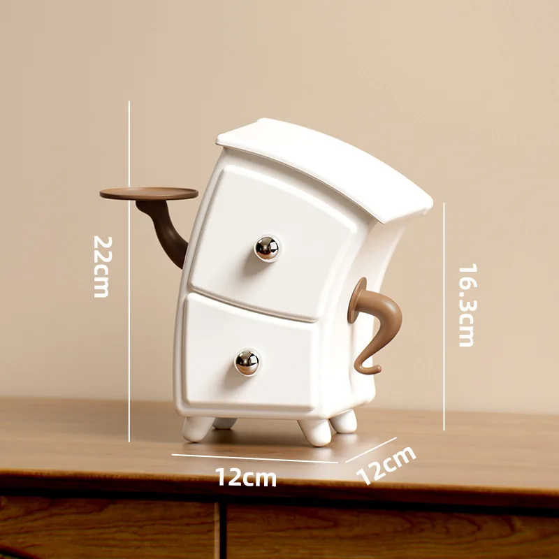 ארון תכשיטים ועגילים מצחיק לירכיים ולמותניים עם מחיצות, ארון כניסה יצירתי עם מגירה מעוקלת לשולחן