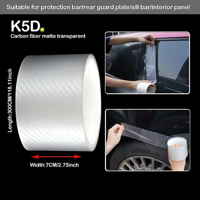 High quality K5D Transparent carbon fiber Car Door Protector Stickers Anti Scratch Tape Auto Trunk Sill Scuff Protector Film - Image 17