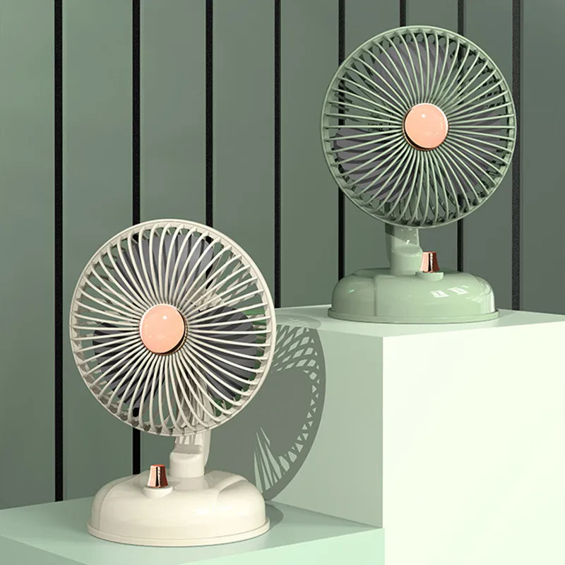 

Desktop Retro Small Fan Shaking Table Fan Outdoor Dormitory Office Mini USB Rechargeable Fan Convective Circulating Fan