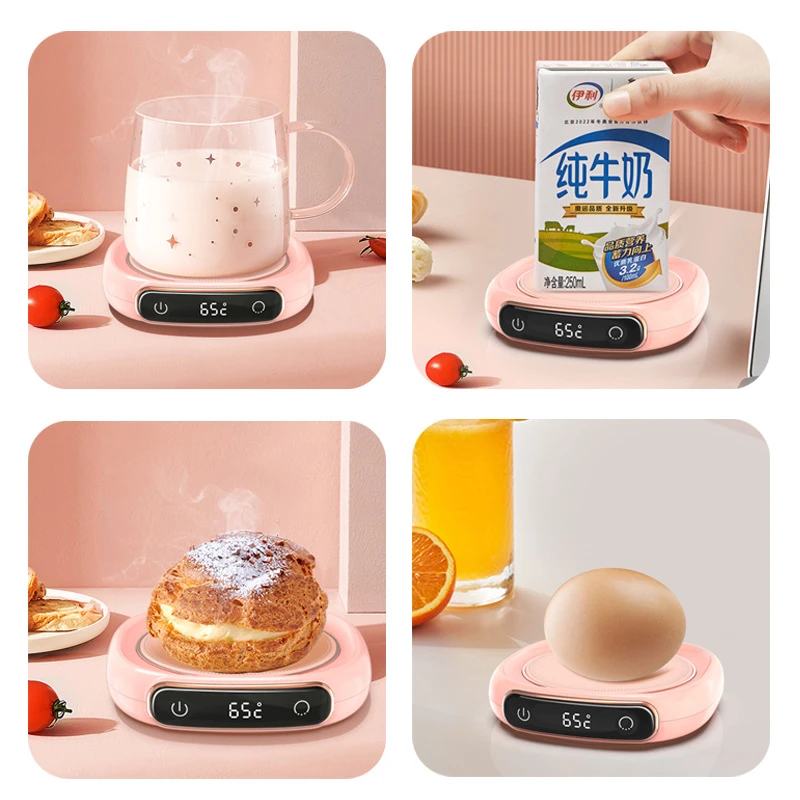 Smart Coffee Cup Warmer Electric Mug Heater for Milk Tea Food Portable Heating Coaster 3 Gear Settings Auto-off Cup Warming Pad 4