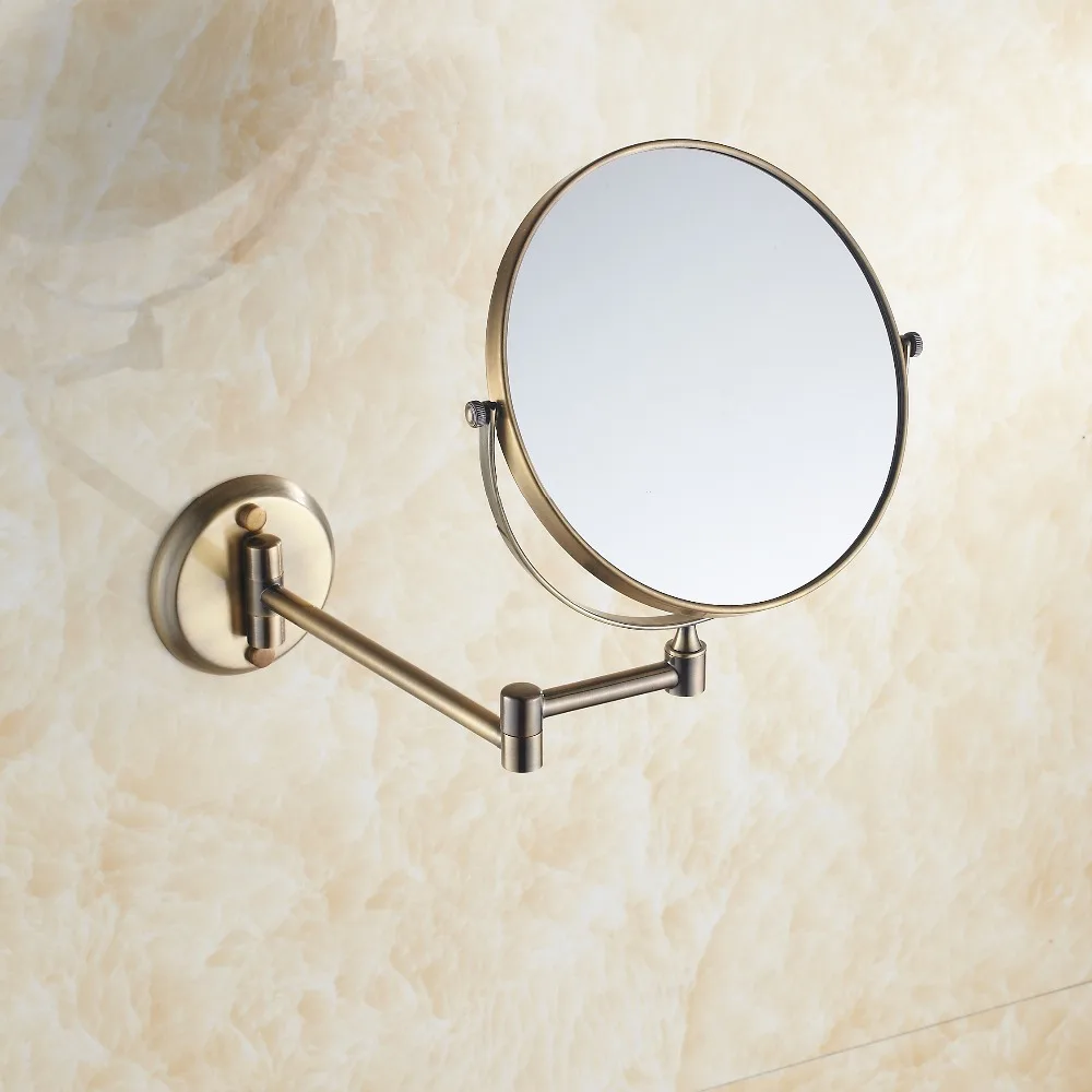 벽걸이 드레싱 거울, 양면 거울 공간, 알루미늄 블랙 메이크업 거울, 레이디 화장품 선물 BR-6739, 8 인치 확대