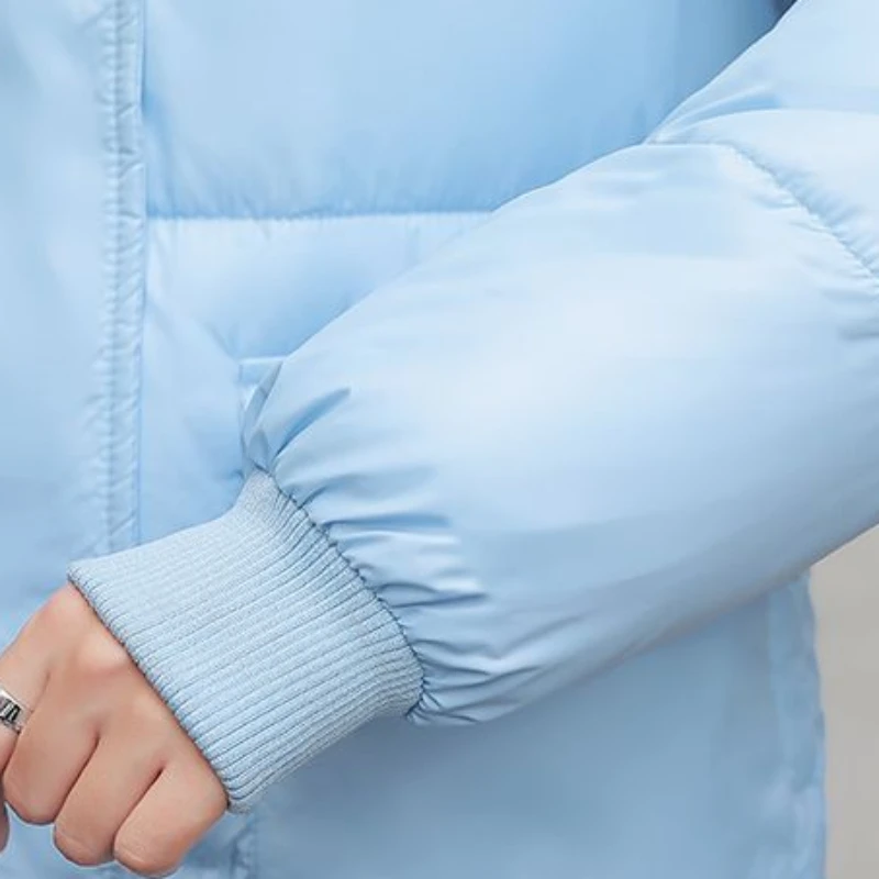 2023 New Women Cotton Coat Winter Jacket Female Slim-Fit Short Outwear Big Fur Collar Detachable Parkas Warm hooded Outcoat